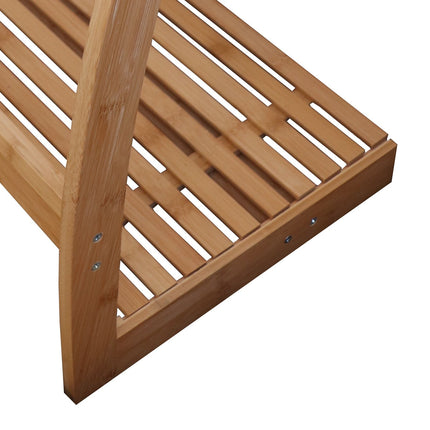 Bamboo Towel Bar Metal Holder Rack 3-Tier Freestanding and Bottom shelf for Bathroom 5