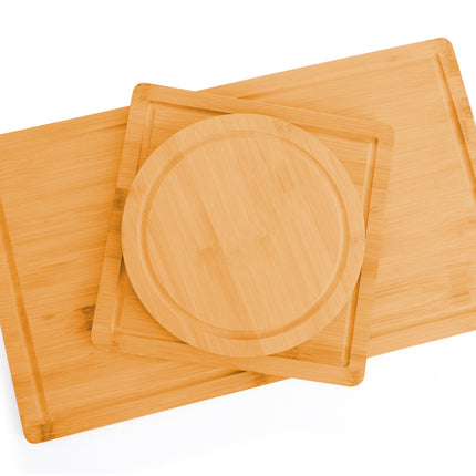 3 Pieces Bamboo Cutting Board with Juice Groove and Mobile Holder included for Home Kitchen 9