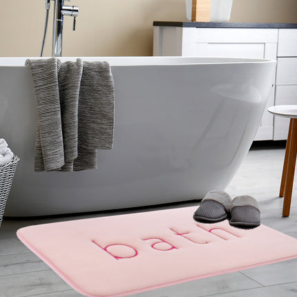 Extra Thick Memory Foam & Super Comfort Bath Rug Mat for Bathroom (60 x 40 cm, Pink) 3