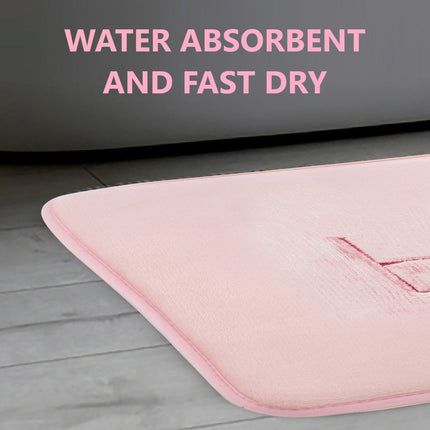 Extra Thick Memory Foam & Super Comfort Bath Rug Mat for Bathroom (60 x 40 cm, Pink) 5