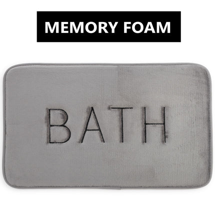 Extra Thick Memory Foam & Super Comfort Bath Rug Mat for Bathroom (60 x 40 cm, Grey) 2