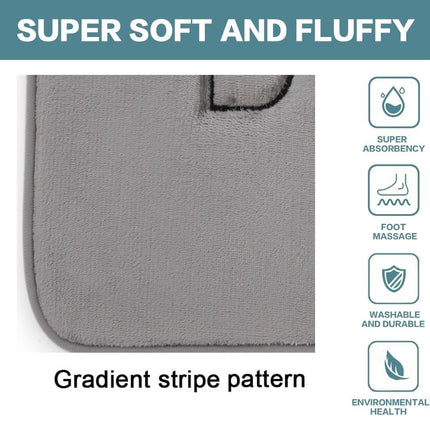 Extra Thick Memory Foam & Super Comfort Bath Rug Mat for Bathroom (60 x 40 cm, Grey) 4