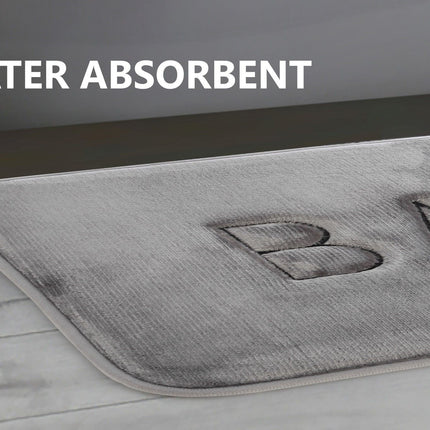 Extra Thick Memory Foam & Super Comfort Bath Rug Mat for Bathroom (60 x 40 cm, Grey) 5