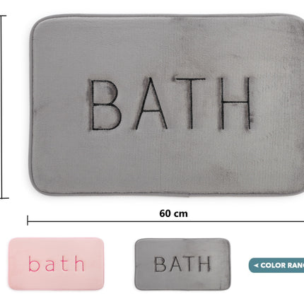 Extra Thick Memory Foam & Super Comfort Bath Rug Mat for Bathroom (60 x 40 cm, Grey) 7