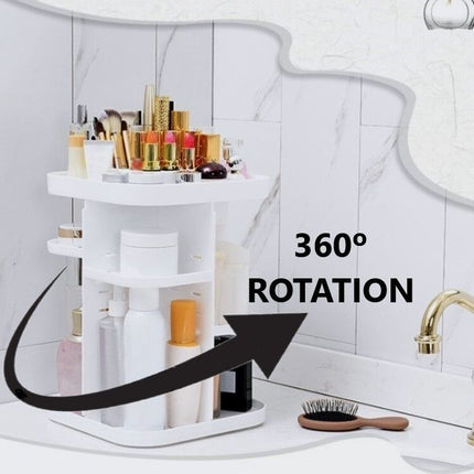 360 Rotating Large Capacity Makeup Organizer for Bedroom and Bathroom (White) 3