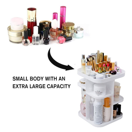 360 Rotating Large Capacity Makeup Organizer for Bedroom and Bathroom (White) 7