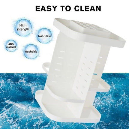 360 Rotating Large Capacity Makeup Organizer for Bedroom and Bathroom (White) 8