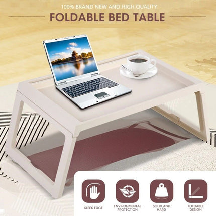 Multifunction Laptop Bed Desk with foldable legs for Home Office (White) 2