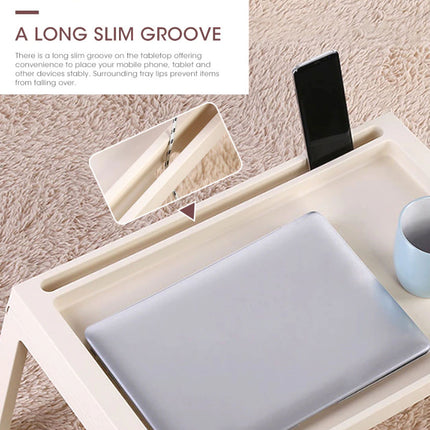 Multifunction Laptop Bed Desk with foldable legs for Home Office (White) 6