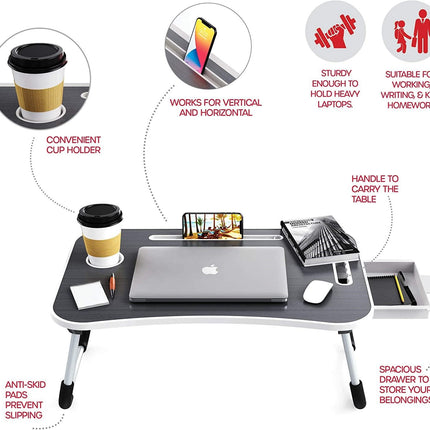 Laptop Bed Desk with Storage and foldable legs for Adults, Kids & Home Office 4