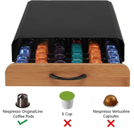CARLA HOME Coffee Pods Holder Storage Drawer Compatible with 60 Nespresso Pods for Kitchen Storage & Organisation (Natural) 6