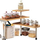 CARLA HOME 3 Tier Corner Shelf Kitchen Spice Rack Organiser with Hooks for Home Storage & Organisation