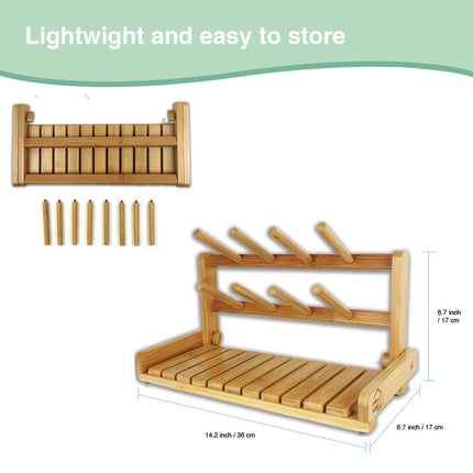 CARLA HOME Portable Bamboo Baby Bottle Drying Rack 5