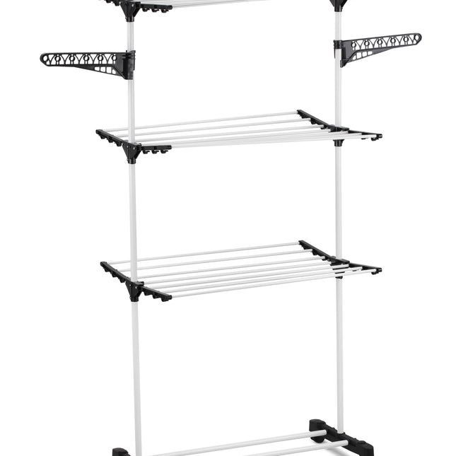 CARLA HOME Folding 3 Tier Clothes Laundry Drying Rack with Stainless Steel Tubes for Indoor & Outdoor Home 2