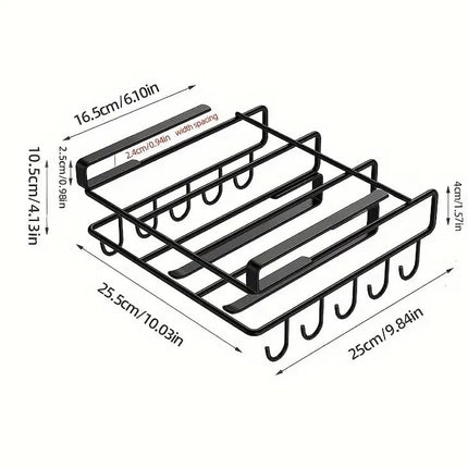 Multifunctional Under Cabinet Cutting Board Metal Holder Organiser 8