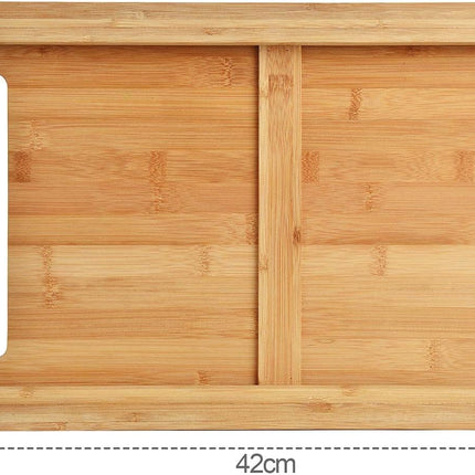Chopping Board with with 2 Organiser Stainless Steel Trays Containers 9