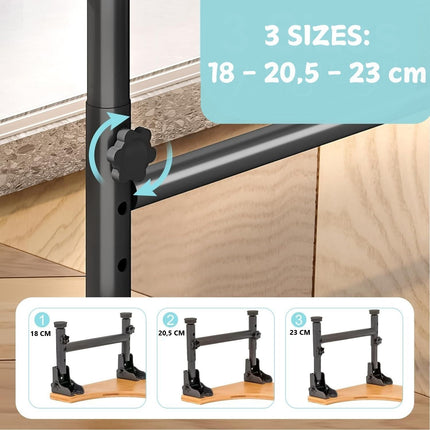 Bamboo Toilet Stool Foldable and Adjustable Height with Non-Slip Layer for Bathroom 3