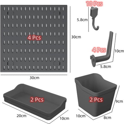 Pegboard Combination Kit with 4 Pegboards and 18 Accessories Modular Hanging for Wall Organiser 3