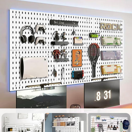 Pegboard Combination Kit with 4 Pegboards and 18 Accessories Modular Hanging for Wall Organiser 3