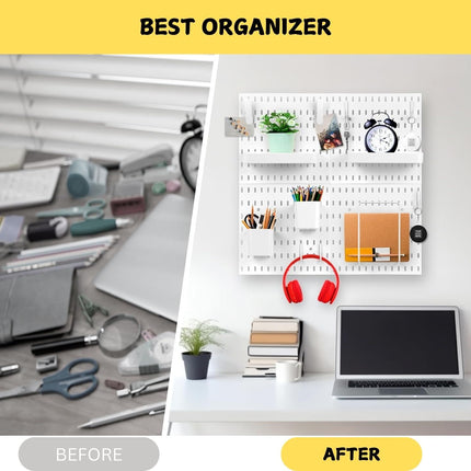 Pegboard Combination Kit with 4 Pegboards and 18 Accessories Modular Hanging for Wall Organiser 4