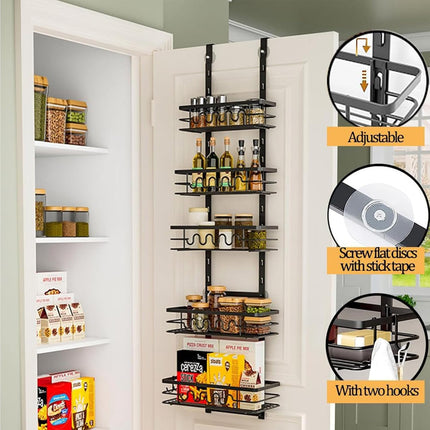 4 Tier Adjustable Baskets Over Door Pantry Organiser for Home Kitchen 2