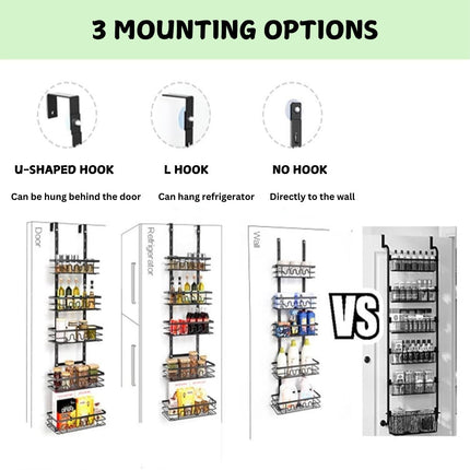 4 Tier Adjustable Baskets Over Door Pantry Organiser for Home Kitchen 4
