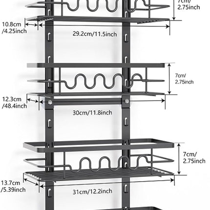 4 Tier Adjustable Baskets Over Door Pantry Organiser for Home Kitchen 8