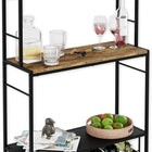 CARLA HOME Large Wine Rack for 20 Bottles with Wood Countertop and Sturdy Metal Frame