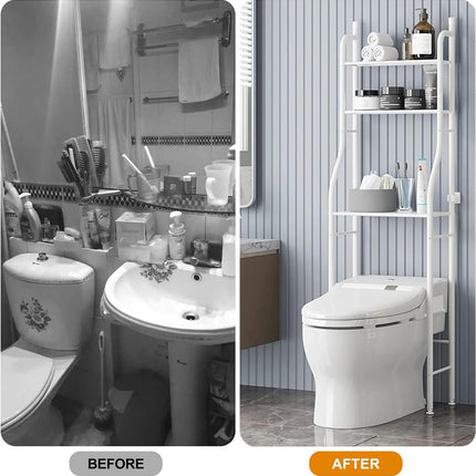 CARLA HOME 3-Tier Over The Toilet Storage Rack with Hooks & Paper Holder for Bathroom & Laundry Room 3