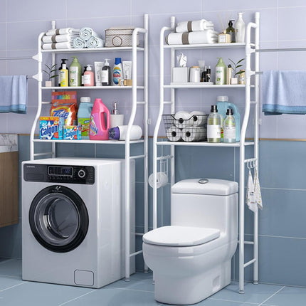 CARLA HOME 3-Tier Over The Toilet Storage Rack with Hooks & Paper Holder for Bathroom & Laundry Room 6