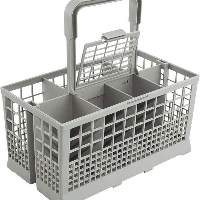 CARLA HOME 8 Slot Universal Dishwasher Cutlery Basket with Handle and Lid which Fits Most Brands (240mm X 135mm X 122mm)