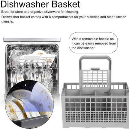 CARLA HOME 8 Slot Universal Dishwasher Cutlery Basket with Handle and Lid which Fits Most Brands (240mm X 135mm X 122mm) 4