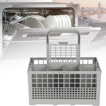 CARLA HOME 8 Slot Universal Dishwasher Cutlery Basket with Handle and Lid which Fits Most Brands (240mm X 135mm X 122mm) 8