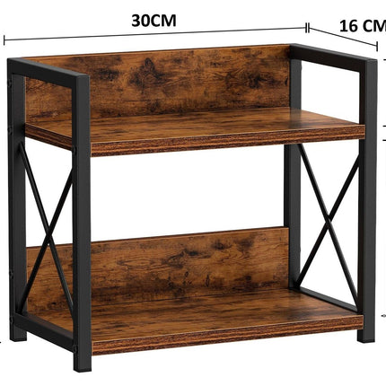 CARLA HOME 2-Tier Countertop Shelf Organizer Rustic Wood Kitchen Spice Rack for Storage, Condiments & Cabinet Organization 7