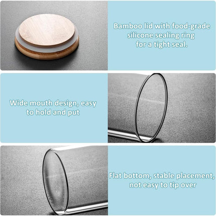 CARLA HOME 6 Pack Glass Storage Jars with Bamboo Lids for Kitchen Pantry, Pasta, Snacks, Cookies, Candy & More 10
