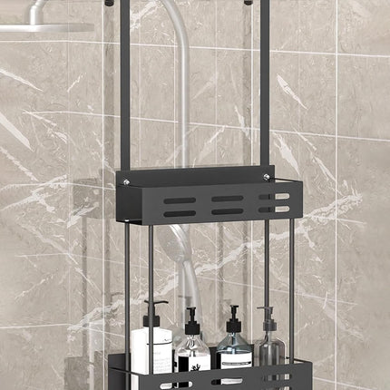 CARLA HOME Over the Door 2-tier Shower Caddy Organizer Shelf with Hooks for Bathroom 7