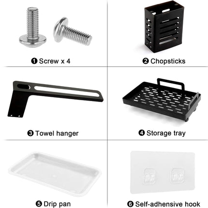 CARLA HOME Kitchen Sink Caddy Organizer with Sponge, Soap & Brush Storage and Rag Rack, Drain Tray & Utensil Holder 8