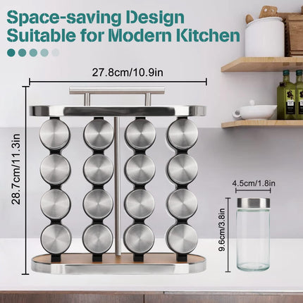 CARLA HOME 20-Jar Spice Rack Organizer Storage for Kitchen Countertop or Cabinet 2