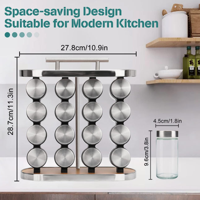 CARLA HOME 20-Jar Spice Rack Organizer Storage for Kitchen Countertop or Cabinet 2