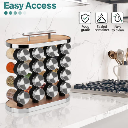 CARLA HOME 20-Jar Spice Rack Organizer Storage for Kitchen Countertop or Cabinet 5
