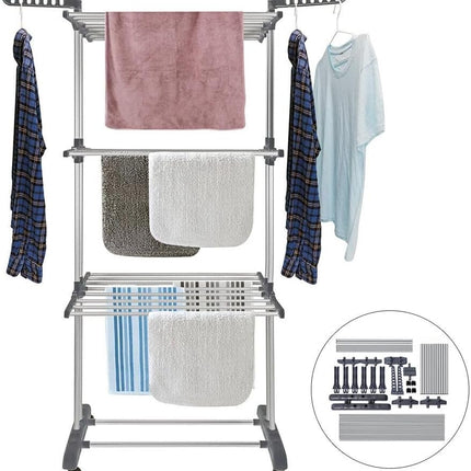 CARLA HOME Folding Clothes Drying Rack with Wheels and Adjustable Side Wings for Laundry Rack and Clothes Storage (Upgraded Model) 8