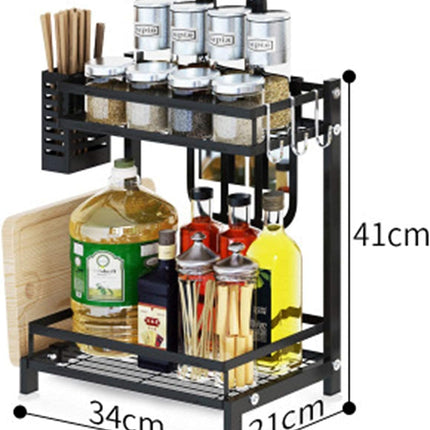 CARLA HOME 2-Tier Kitchen Spice Rack Organizer Storage Shelf for Condiments, Oil Bottles, Utensils, Cutting Board & More 3