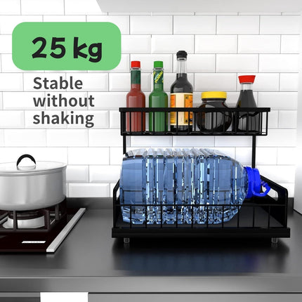CARLA HOME 2 Pack Under Sink Organiser with Sliding Drawers for Kitchen & Bathroom 7