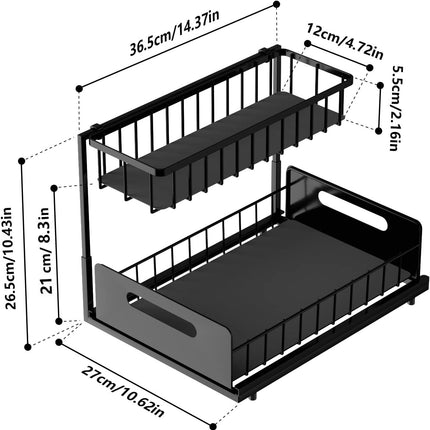 CARLA HOME 2 Pack Under Sink Organiser with Sliding Drawers for Kitchen & Bathroom 8