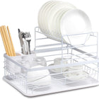 CARLA HOME 2-Tier Dish Drying Rack for Kitchen Counter with Removable Drip Tray, Utensil Holder and Cutlery Organizer