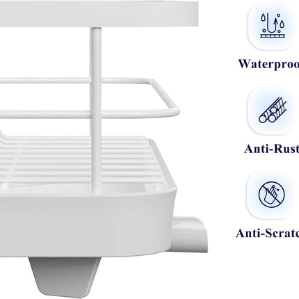 CARLA HOME Dish Drying Rack for Kitchen Counter with Removable Drip Tray, Utensil Holder and Cutlery Organizer 4