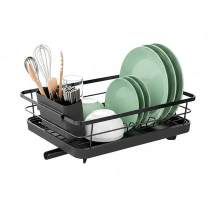 CARLA HOME Dish Drying Rack for Kitchen Counter with Removable Drip Tray, Utensil Holder and Cutlery Organizer 10