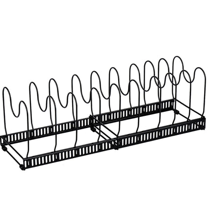 CARLA HOME Expandable Pot and Pan Organizer Rack for Cabinet with 10 Adjustable Dividers, Lid & Cookware Holder for Kitchen Pantry or Countertop Storage 8