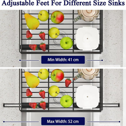 CARLA HOME Expandable Dish Drying Rack with Drainage Spout, Utensil Holder & Drainboardfor Kitchen Countertop Organizer (1 tier) 6