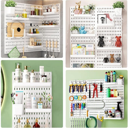 CARLA HOME Pegboard Wall Organizer Kit with 3 Modular Panels & 17 Accessories for Office, Gaming & Craft Storage 4